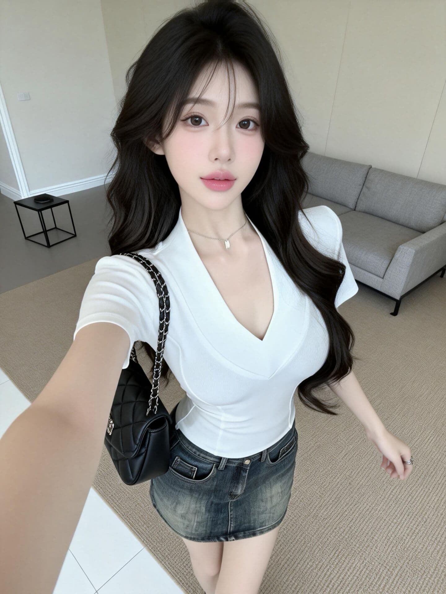 실사 새로운 몸매 가꾸기 다용도 V넥 허리 수축 반팔 티셔츠 맨위 여성 상세 이미지 1