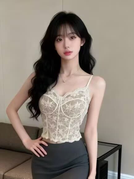 실사 새로운 레트로 순수한 욕망 섹시함 슬림해 보이는 인사이드 가져 가라. 레이스 없음 강철 링 하나 컵 캐미솔 맨위 여성 상세 이미지 8