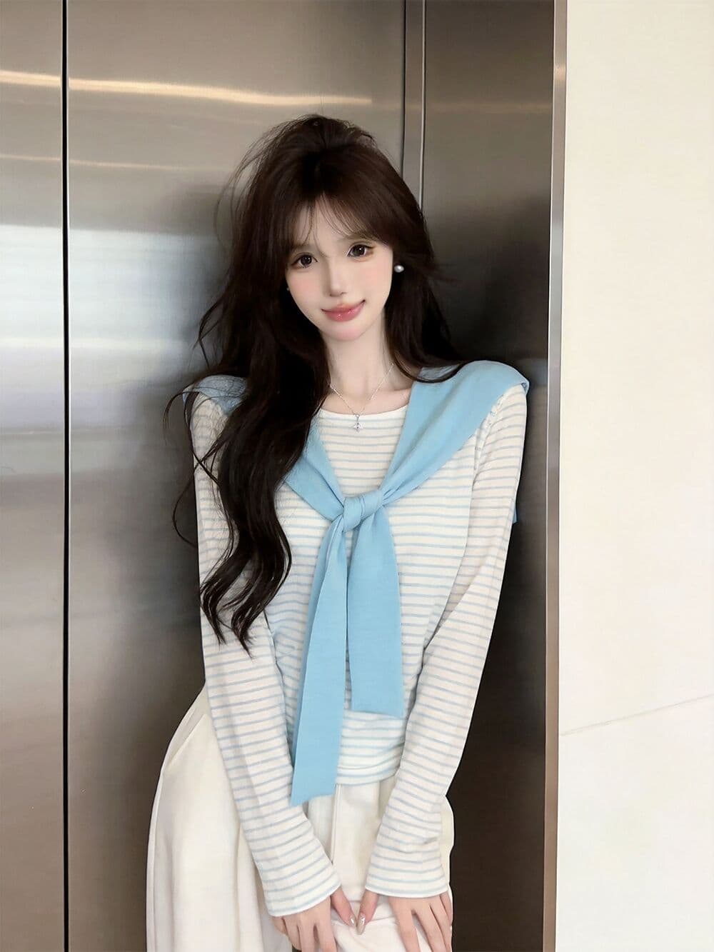 실사 새로운 자이언트 잘 생긴 디자인 센스 얼음 실크 긴팔 태양 보호 셔츠 숄 여성 상세 이미지 3