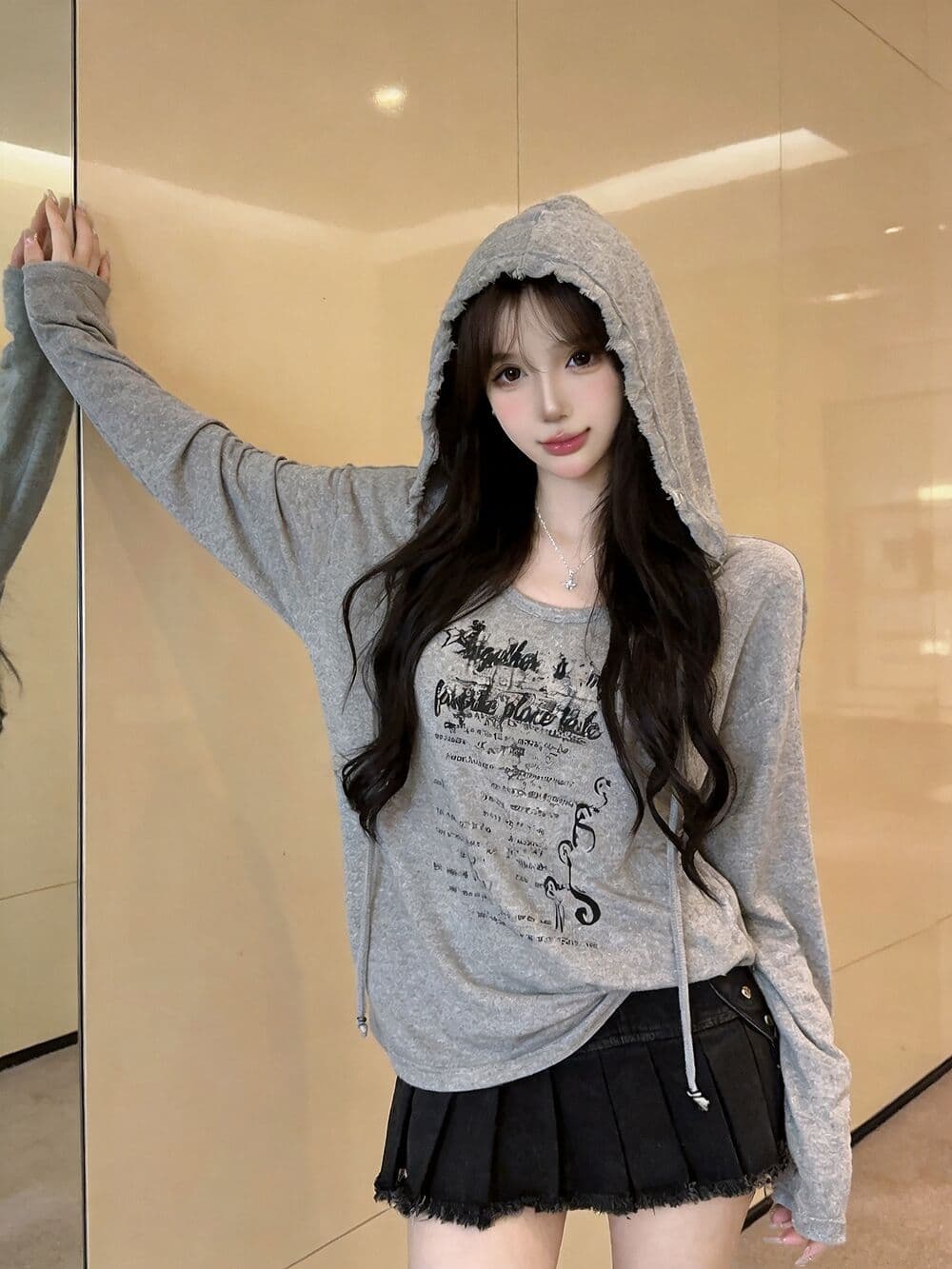 실사 새로운 자이언트 잘 생긴 순수한 욕망 핫걸 고유 한 디자인 센스 대 에디션 후드 긴팔 맨위 여성 상세 이미지 1