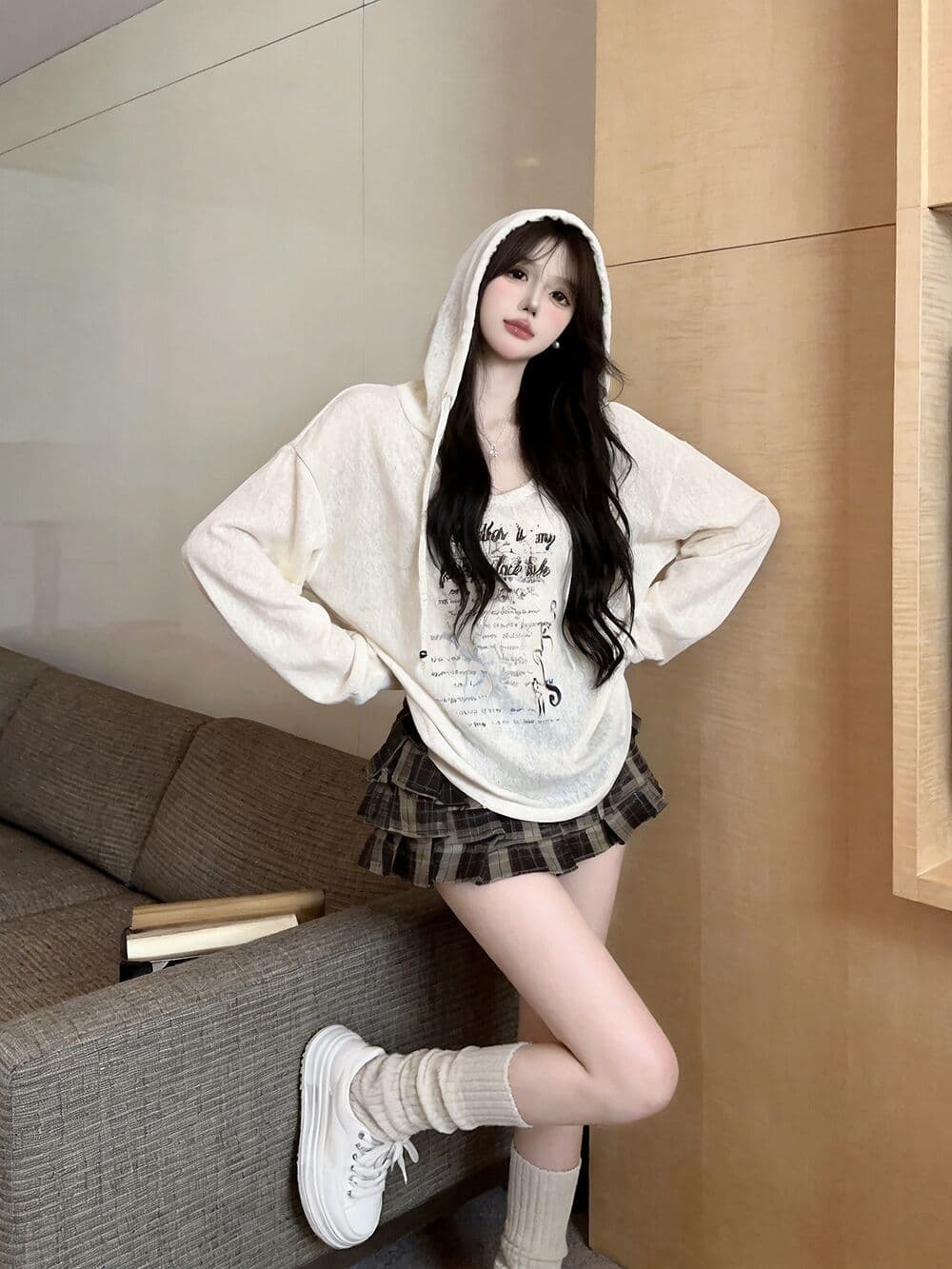 실사 새로운 자이언트 잘 생긴 순수한 욕망 핫걸 고유 한 디자인 센스 대 에디션 후드 긴팔 맨위 여성 상세 이미지 4