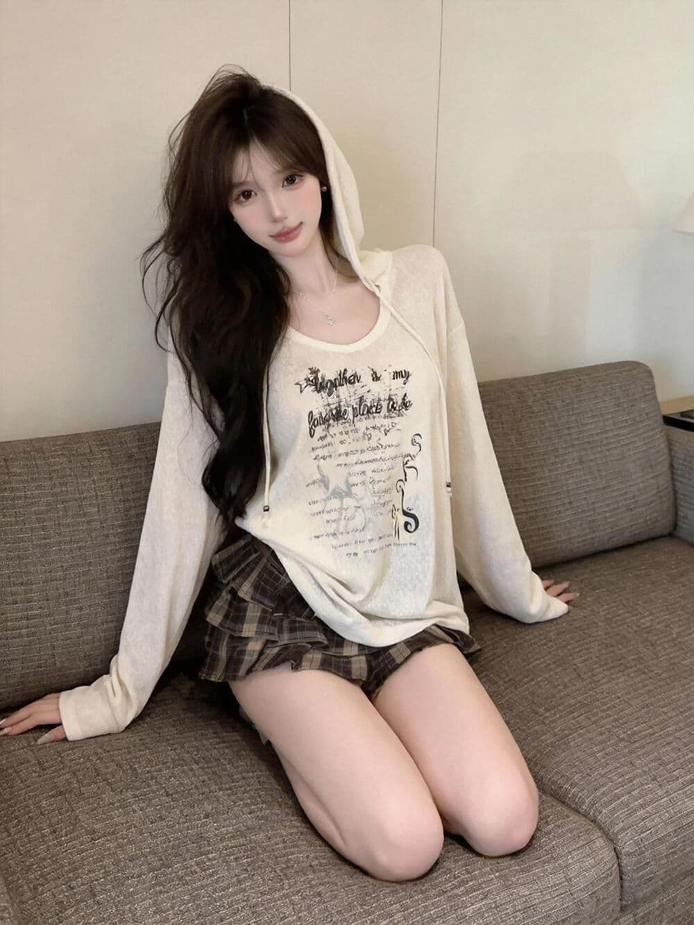 실사 새로운 자이언트 잘 생긴 순수한 욕망 핫걸 고유 한 디자인 센스 대 에디션 후드 긴팔 맨위 여성 상세 이미지 8