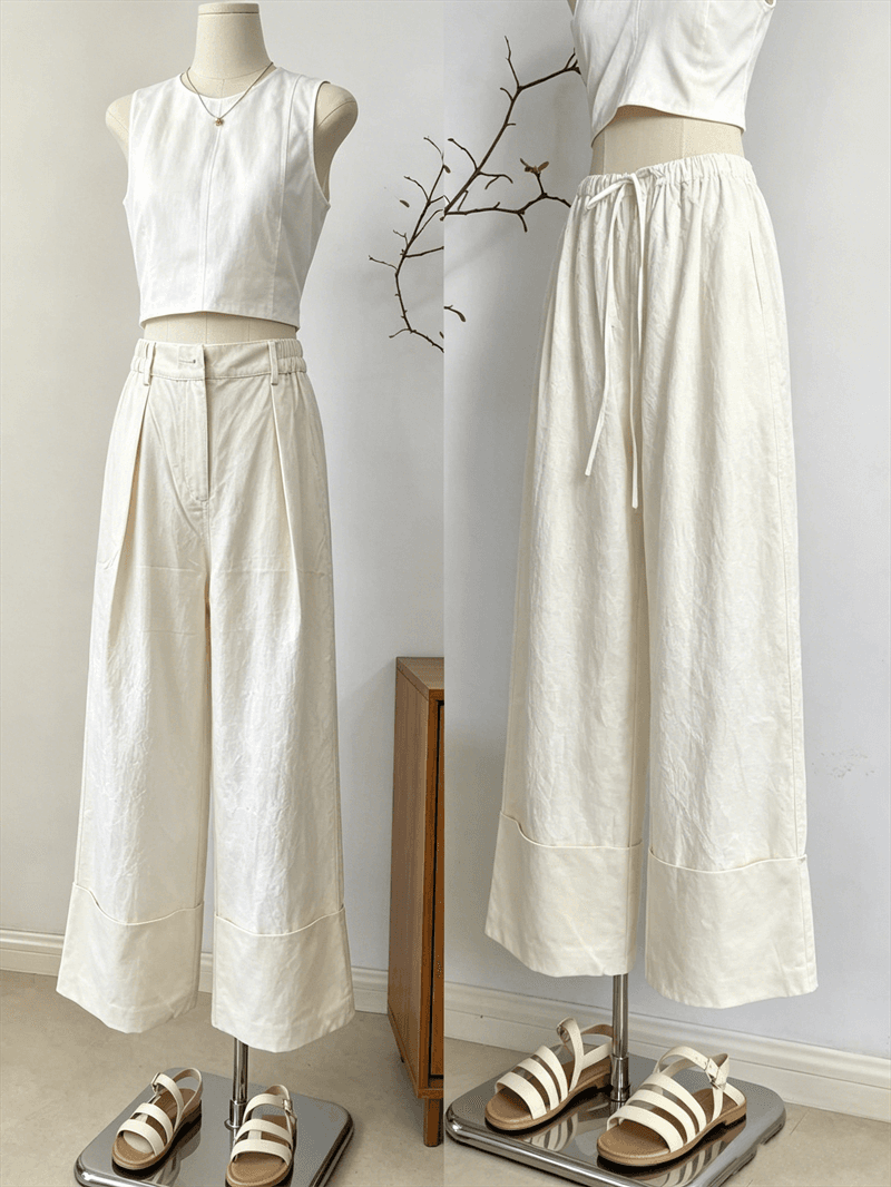실사 한 부서 미니멀리즘 와이드 레깅스 바지 긴 바지 여름 얇은 스타일 하이웨이스트 루즈핏 느긋한 바람 스트레이트 캐주얼 바지 상세 이미지 17
