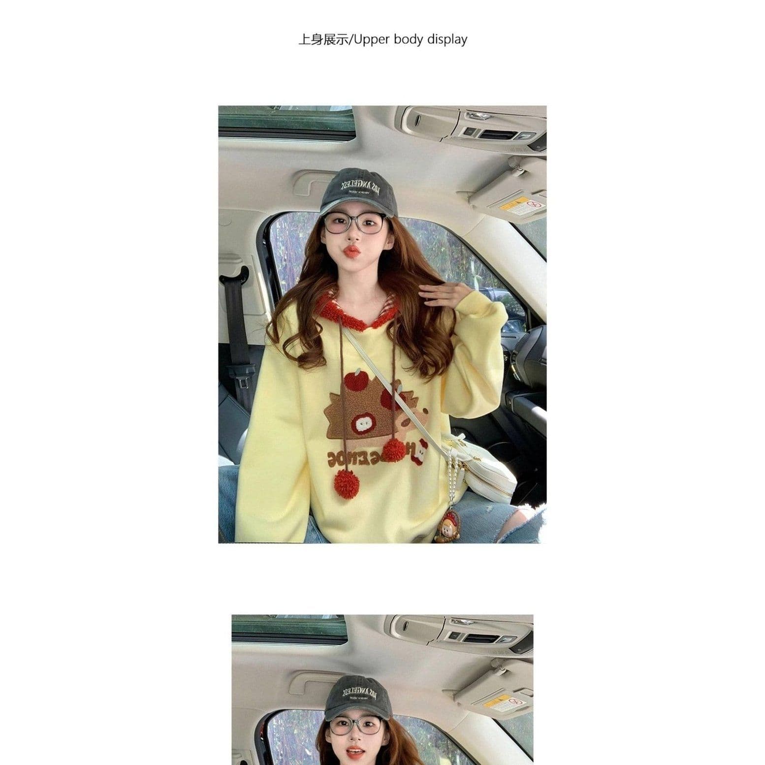한 부서 chic 아메리칸 레트로 만화 패턴 후드 티 스웨터 여성 가을 겨울 새로운 재킷 캐주얼 다용도 맨위 트렌디 상세 이미지 3