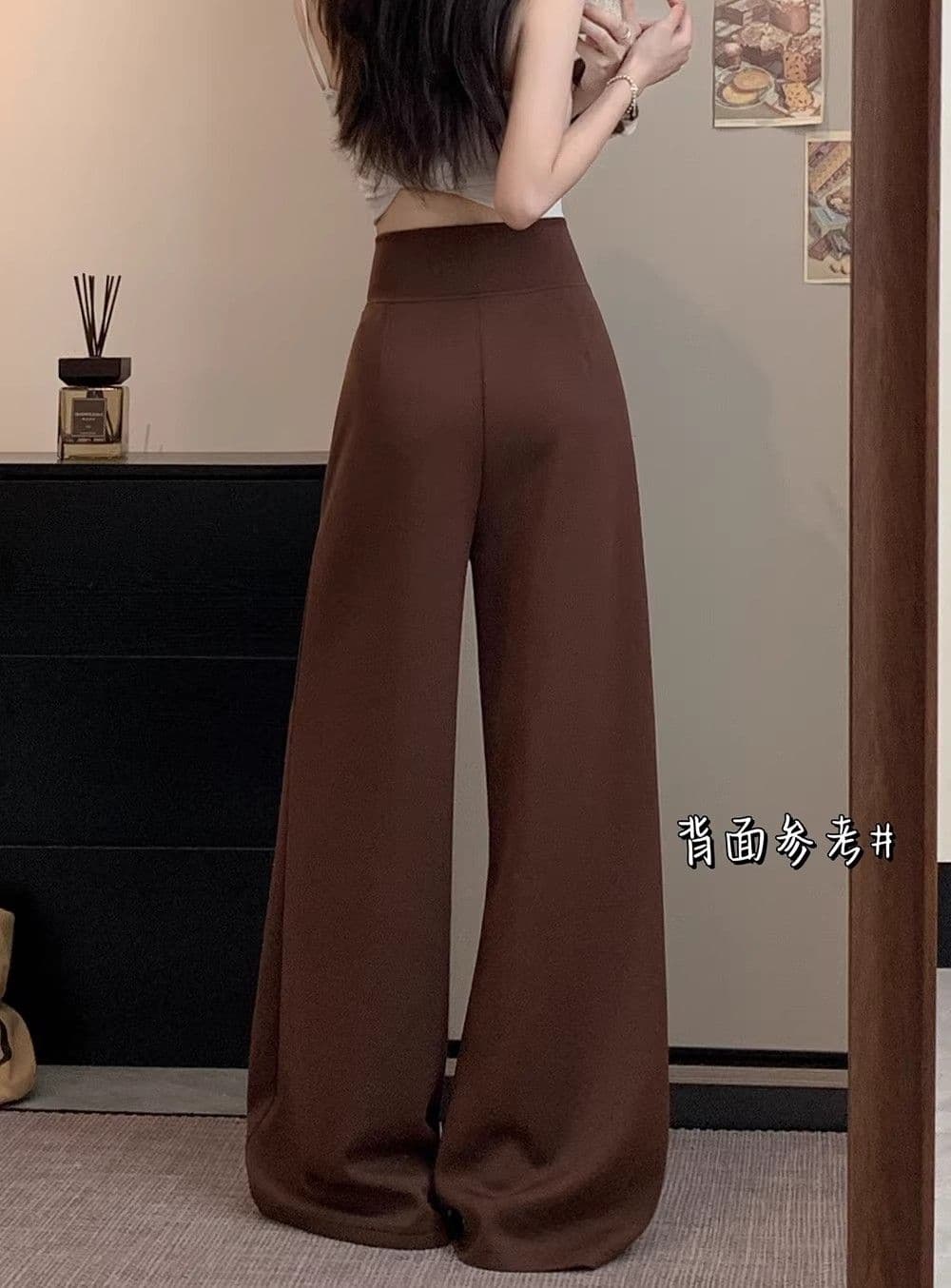 한 부서 아메리칸 높음 거리 와이드 레깅스 바지 겨울 2026 새로운 하이웨이스트 슬림해 보이는 캐주얼 웨이 바지 고급 센스 운동 바지 상세 이미지 10