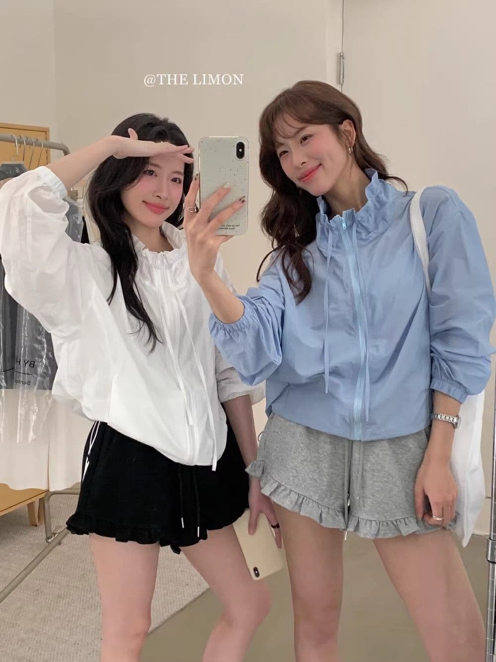2026 여름 슬림해 보이는 다용도 화이트 하이웨이스트 와이드 레그 팬츠 한 부서 프릴 허리밴드 펌프 로프 캐주얼 반바지 여성 상세 이미지 12