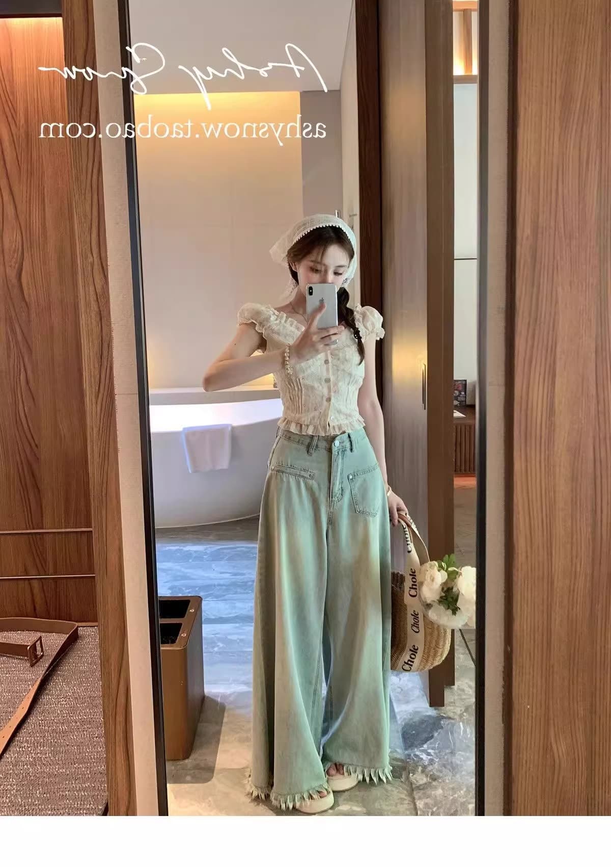 프랑스식 고급 센스 달콤한 매운맛 작은 꽃무늬 ins 맨위 여성 짧은 오프숄더 짧은 작은 셔츠 디자인 센스 여름 반팔 상세 이미지 26