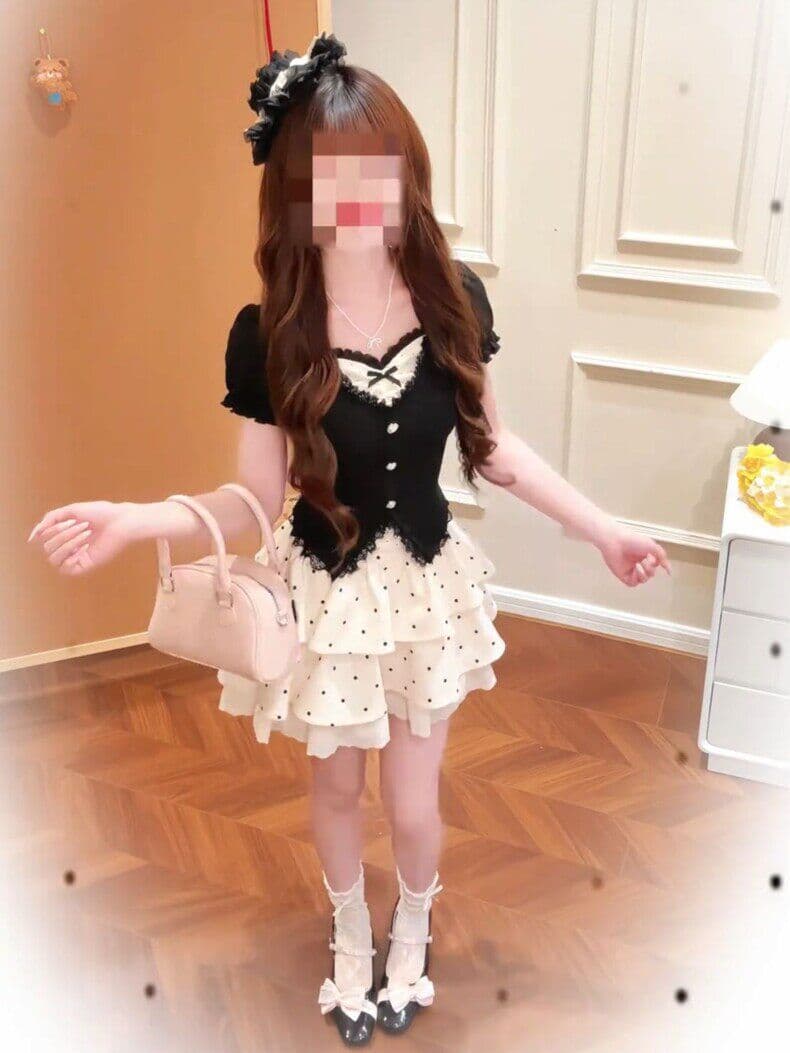 달콤함 패션 페이크 레이어드 맨위 허리 수축 미니 스커트 투피스 세트 여름 일본식 부드러운 자매 티셔츠 퍼프 치마 세트 여성 상세 이미지 8