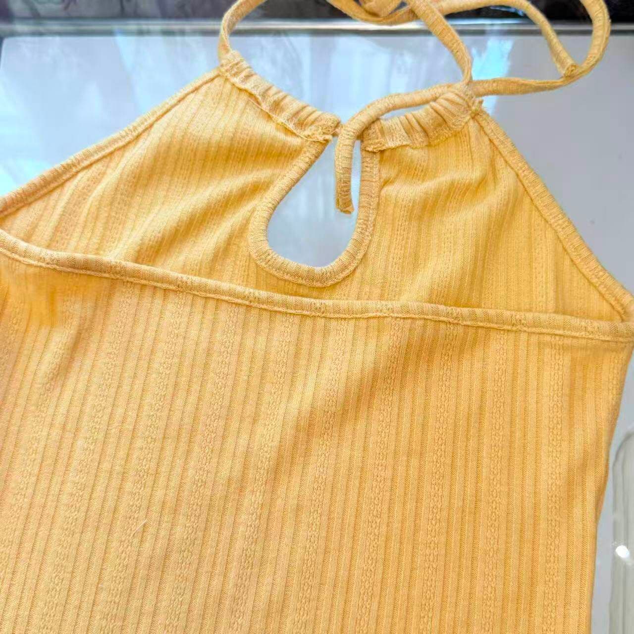 한 부서 chic 황색 행침 목 홀로우 아웃 여성 드레스 여름 순수한 욕망 핫걸 작은 대중 허리 수축 몸매 가꾸기 타이트 스커트 미니 스커트 상세 이미지 18