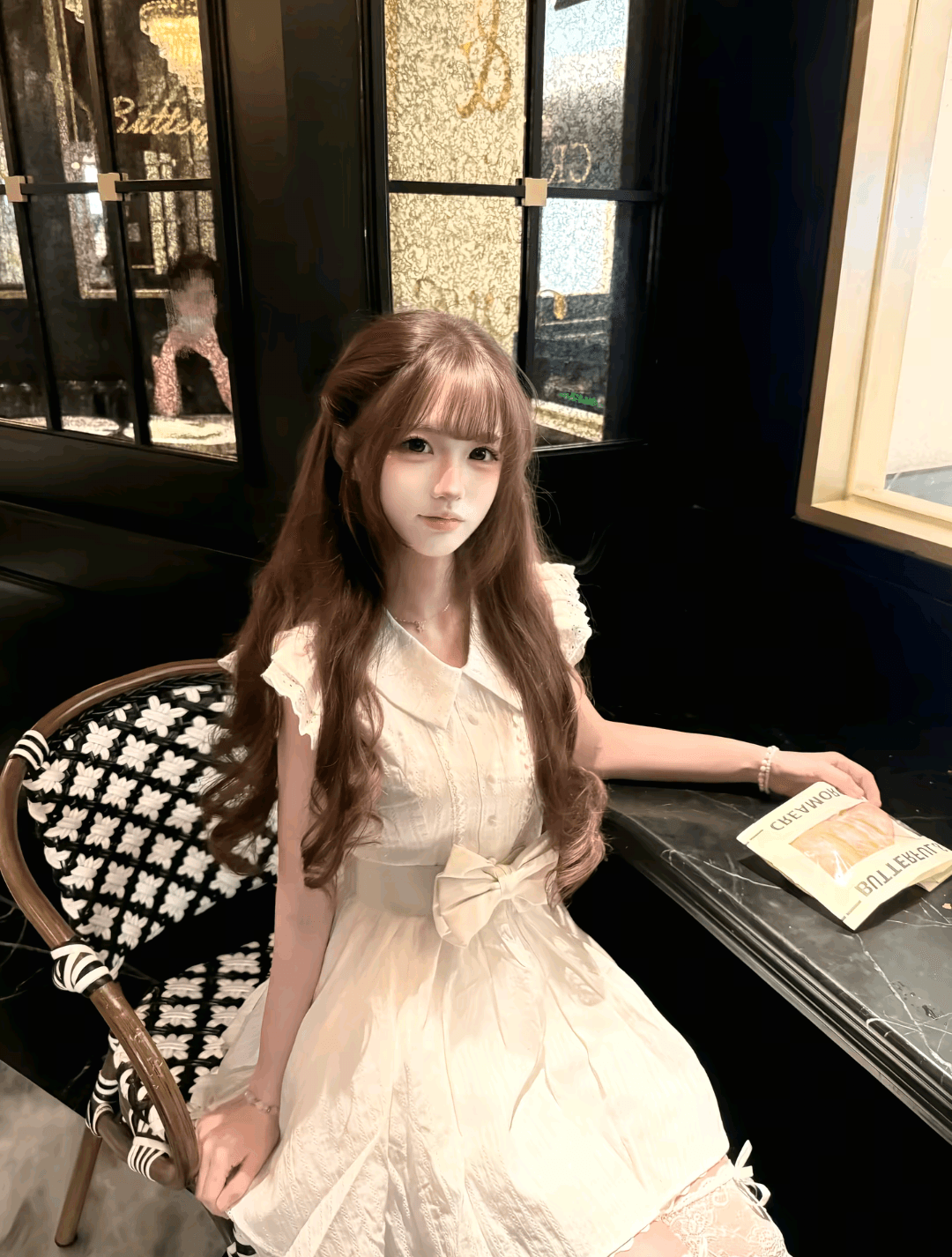 이리저리 떠다니다 번쩍였다 조각 작은 의류 프랑스식 달콤함 연령 감소 살구 색상 학원 스타일 여행 베이비 칼라 여성 드레스 공주 드레스 여름 상세 이미지 3