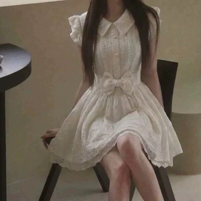 이리저리 떠다니다 번쩍였다 조각 작은 의류 프랑스식 달콤함 연령 감소 살구 색상 학원 스타일 여행 베이비 칼라 여성 드레스 공주 드레스 여름
