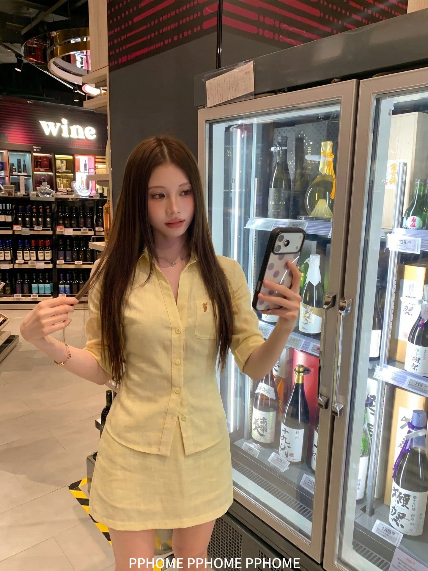 면 린넨 작은 대중 황색 셔츠 미니 스커트 여성 여름 섹션 한 부서 착용 가져 가라. 세트 밝은 반신 스커트 맨위 투피스 세트 이미지 4