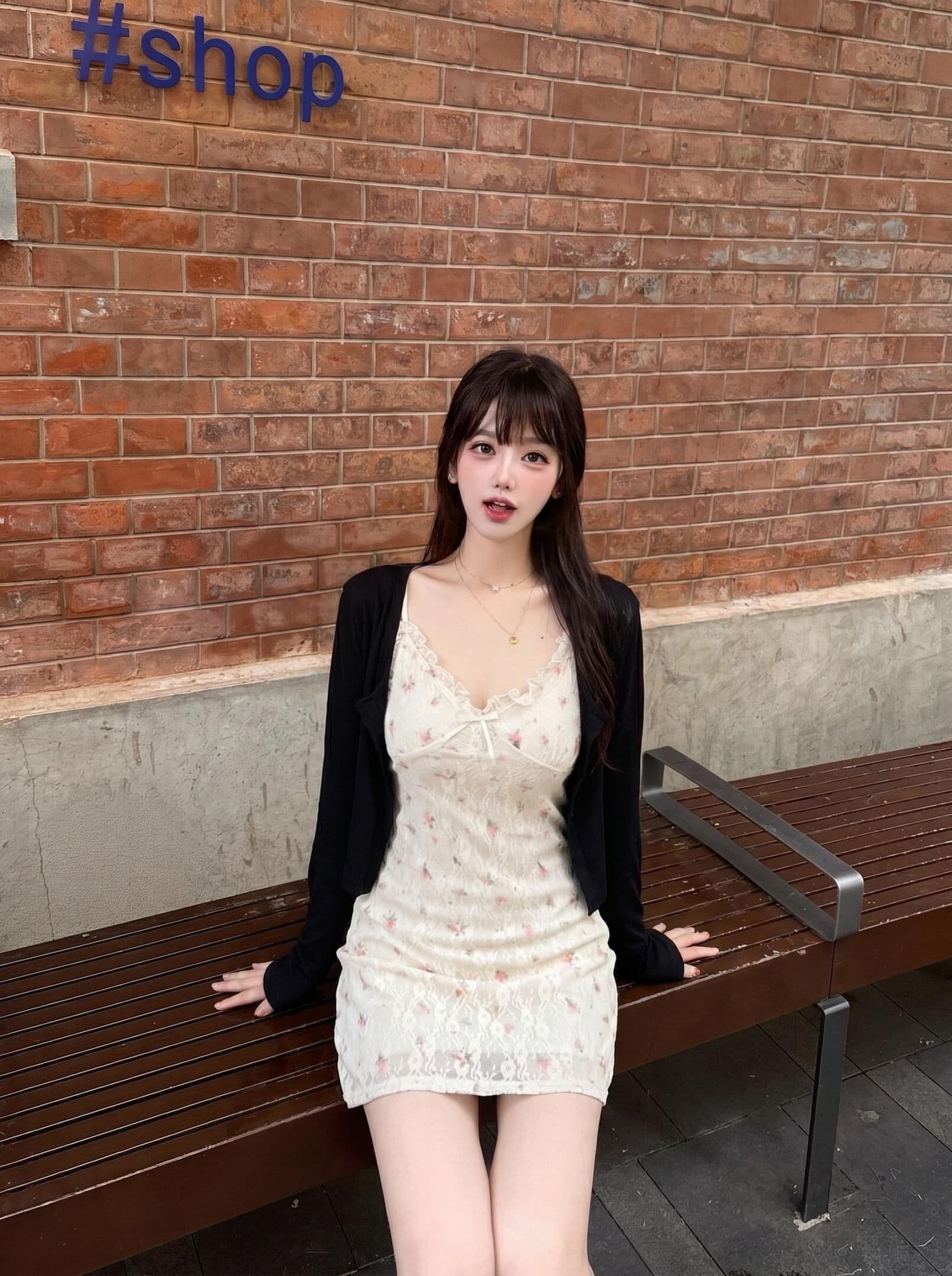 프랑스식 연인 꽃무늬 슬립 여성 드레스 여름 새로운 부드러운 달콤함 몸매 가꾸기 슬림해 보이는 순수한 욕망 타이트 스커트 미니 스커트 이미지 2