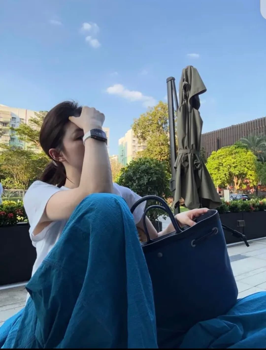 한 부서 chic 여성 여름 얇은 스타일 미니멀리즘 바람 허리밴드 펌프 로프 느긋한 루즈핏 스트레이트 캐주얼 굴곡 바지 상세 이미지 1