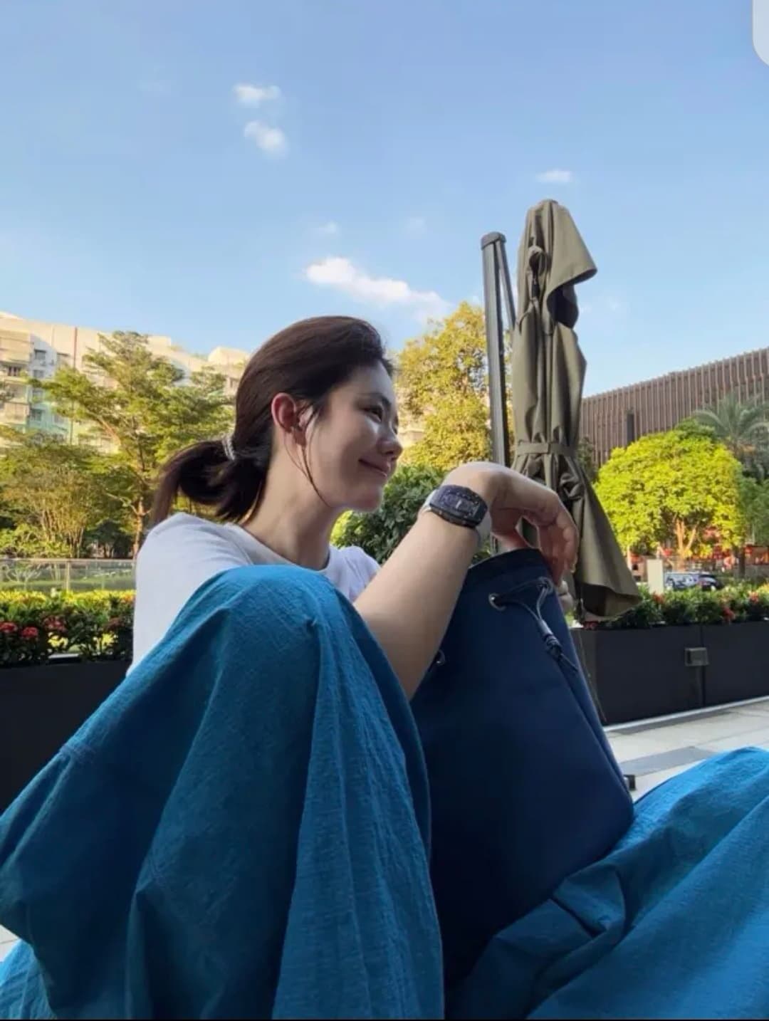 한 부서 chic 여성 여름 얇은 스타일 미니멀리즘 바람 허리밴드 펌프 로프 느긋한 루즈핏 스트레이트 캐주얼 굴곡 바지 상세 이미지 2