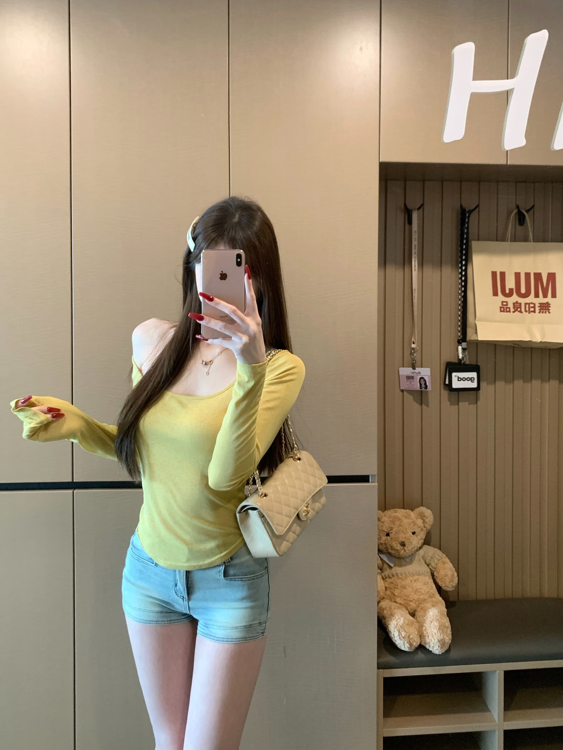 대나무 마디 리브 순수한 욕망 바람 u 칼라 얇은 스타일 자외선 차단 기본 셔츠 긴팔 티셔츠 여성 여름 새로운 허리 수축 타이트 맨위 이미지 2