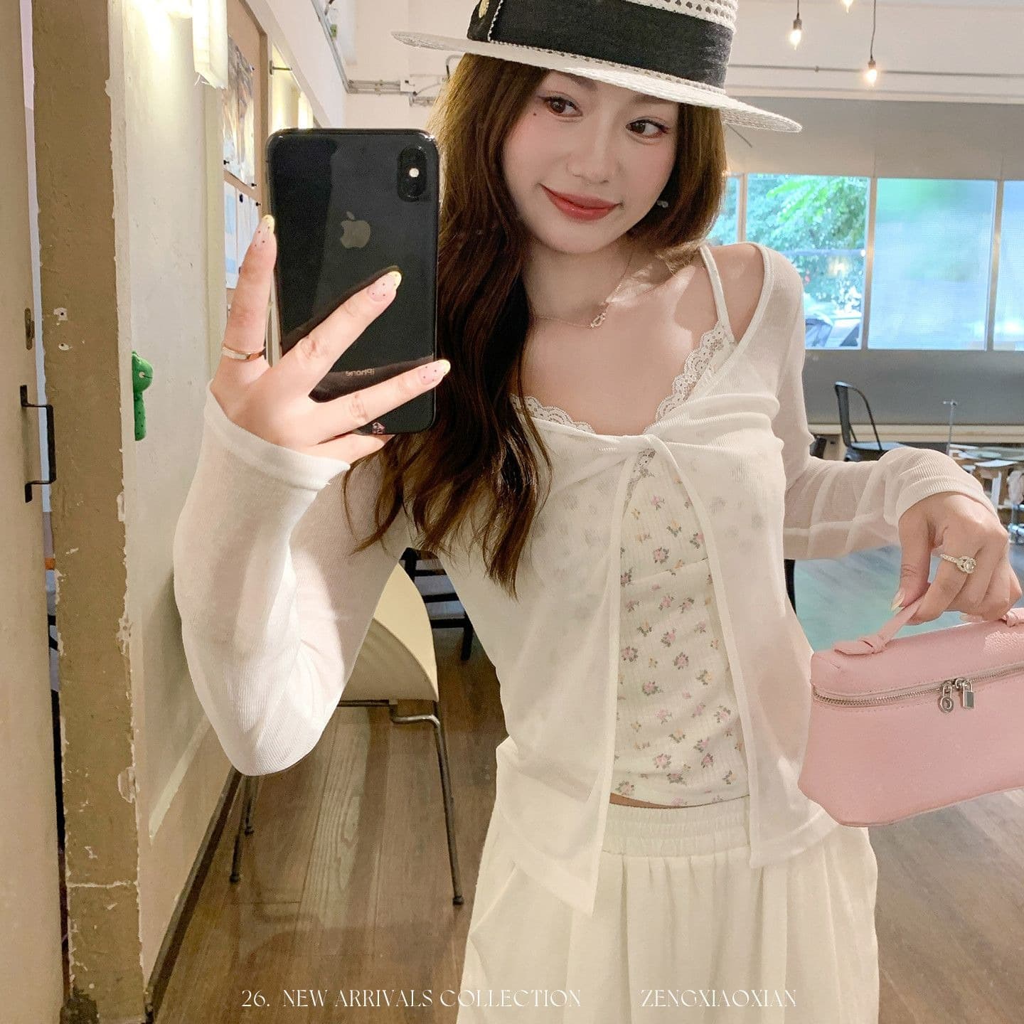 한 부서 화이트 오프숄더 긴팔 티셔츠 여성 여름 착용 가져 가라. 자외선 차단 블라우스 Tulle 맨위 꽃무늬 슬립 투피스 세트