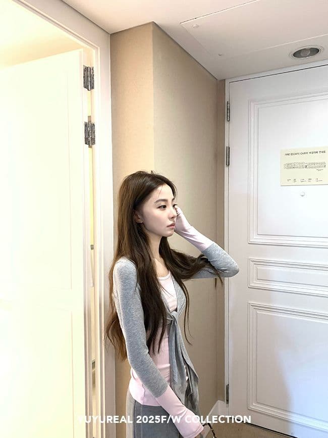 사람들 면 배색 디자인 센스 페이크 레이어드 패치워크 스트랩 긴팔 티셔츠 여성 가을 Chic 달콤한 매운맛 바람 캐주얼 맨위 상세 이미지 4