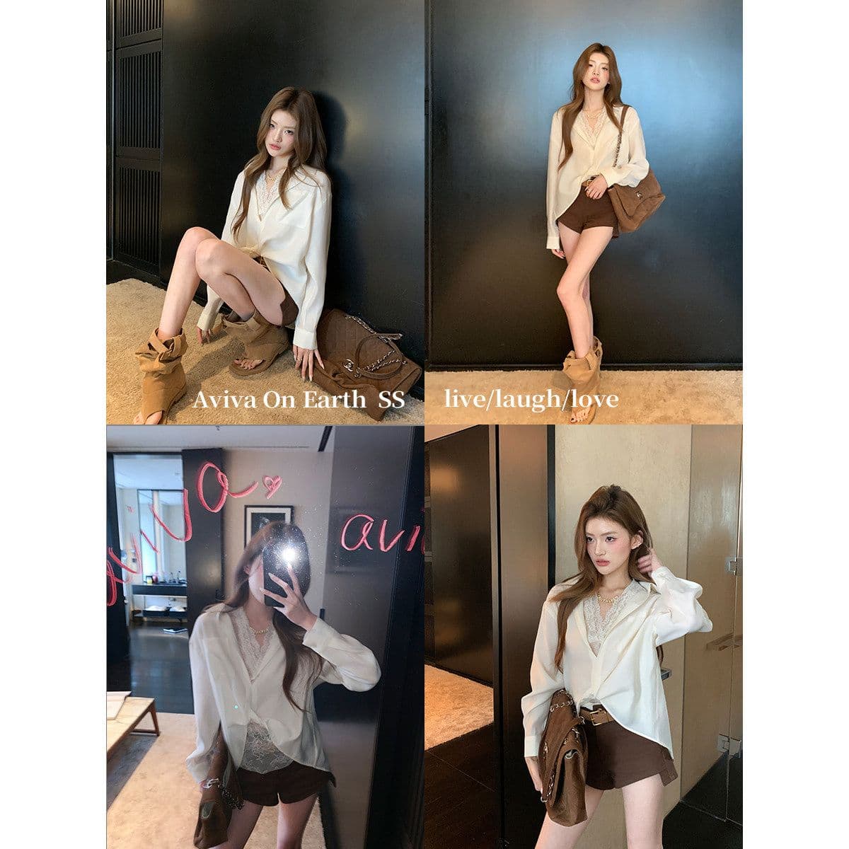 높음 지혜 바람 긴팔 폴로 칼라 레이스 화이트 셔츠 레트로 스택 착용 다용도 디자인 센스 슬림해 보이는 허리 수축 외출용 맨위 이미지 4