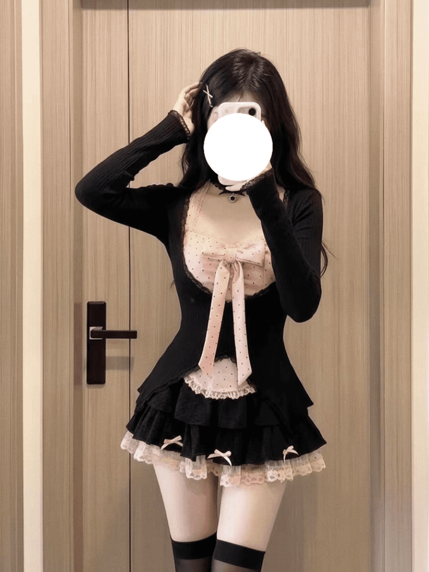 순수한 욕망 허리 지 가을 몸매 가꾸기 슬림해 보이는 순수한 욕망 바람 달콤한 매운맛 행침 목 슬립 오픈 가디건 맨위 반신 치마 세트 여성 상세 이미지 8