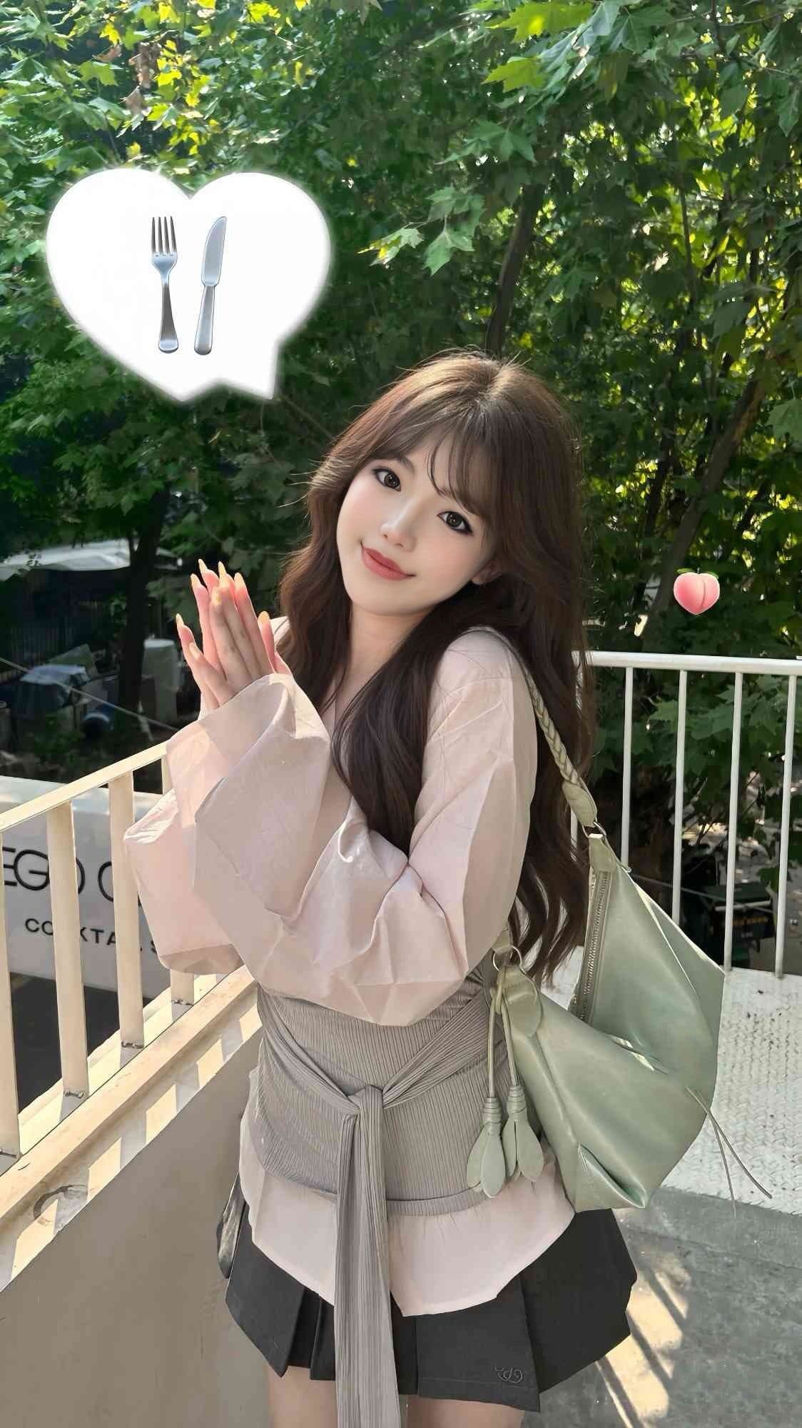 봄 가을 한 부서 소녀 착용 가져 가라. 전체 집합 디자인 센스 핑크색 긴팔 페이크 레이어드 셔츠 플리츠 미니 스커트 투피스 세트 상세 이미지 2