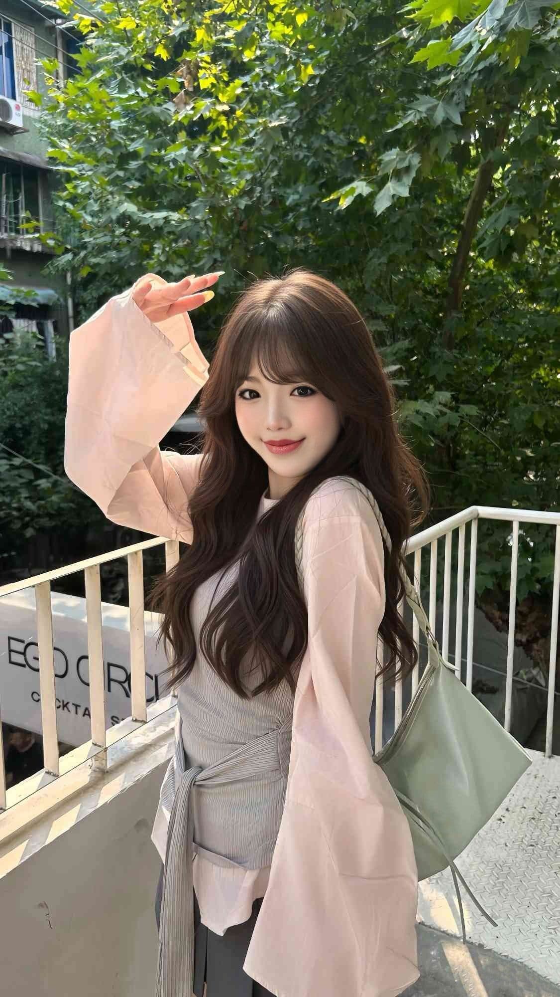 봄 가을 한 부서 소녀 착용 가져 가라. 전체 집합 디자인 센스 핑크색 긴팔 페이크 레이어드 셔츠 플리츠 미니 스커트 투피스 세트 상세 이미지 3
