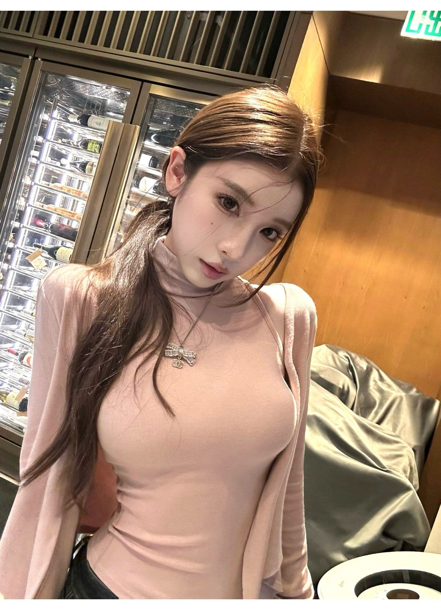 양모 한 부서 핫걸 바람 가을 착용 가져 가라. 세트 민소매 허리 수축 반하이넥 조끼 오픈 가디건 긴팔 투피스 세트 상세 이미지 2