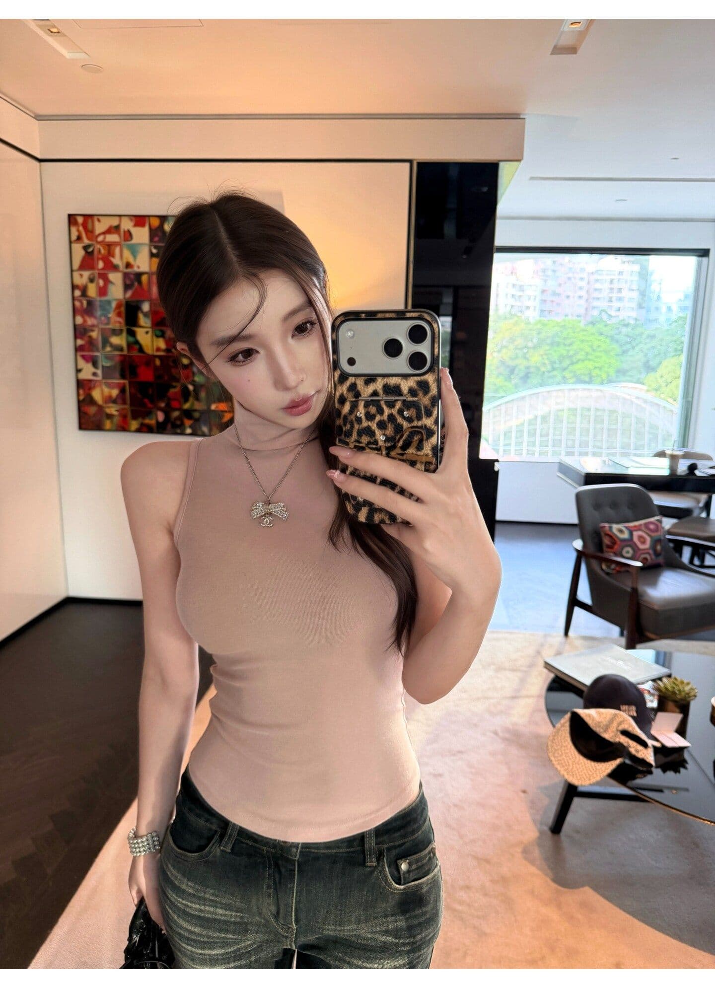 양모 한 부서 핫걸 바람 가을 착용 가져 가라. 세트 민소매 허리 수축 반하이넥 조끼 오픈 가디건 긴팔 투피스 세트 상세 이미지 5