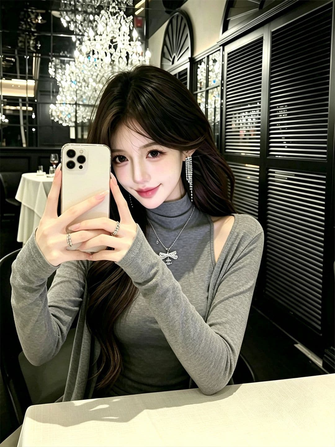 양모 섹시함 순수한 욕망 착용 가져 가라. 세트 반하이넥 조끼 긴팔 티셔츠 오픈 가디건 여성 조기 가을 맨위 투피스 세트 이미지 2