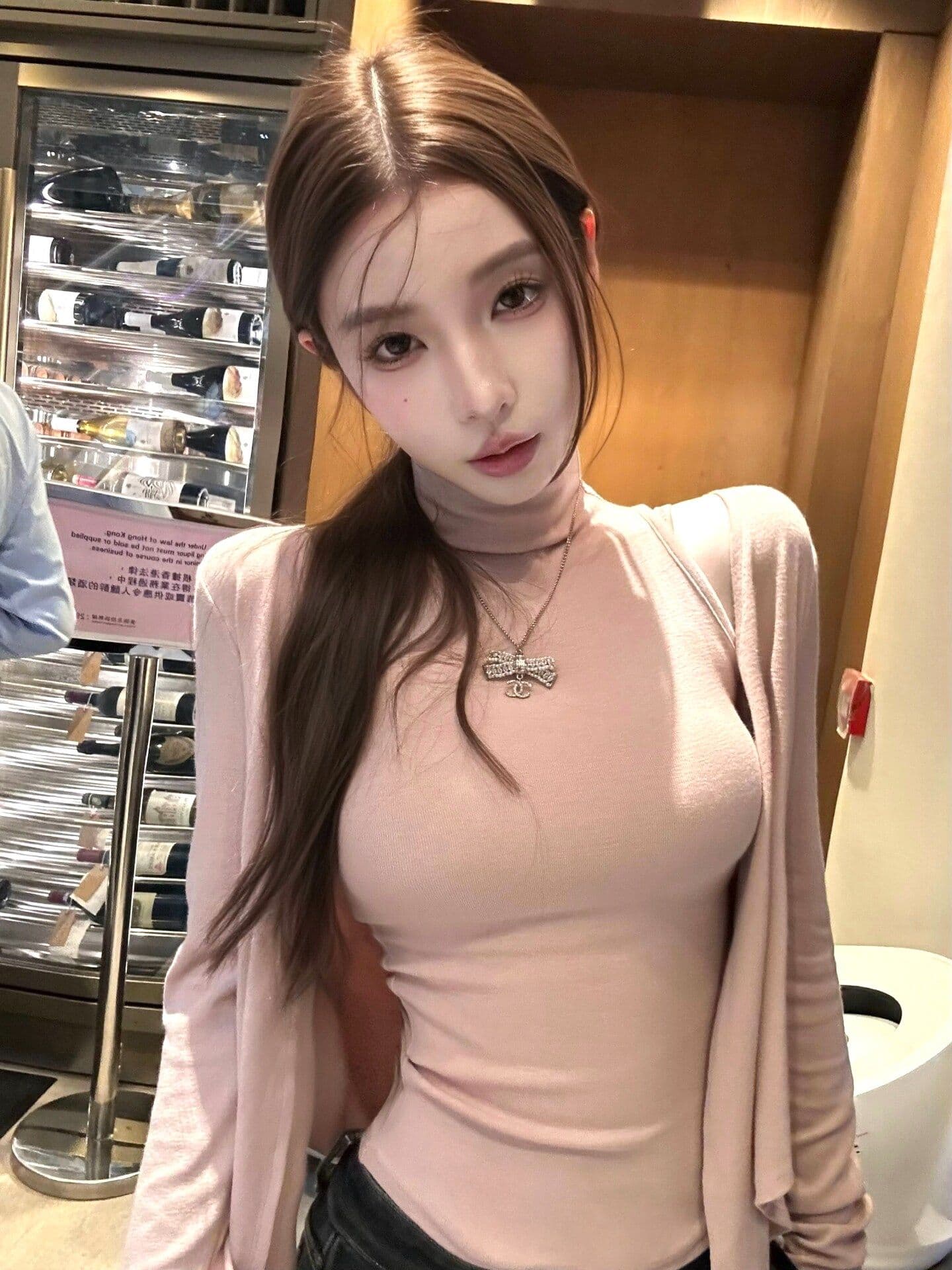 양모 섹시함 순수한 욕망 착용 가져 가라. 세트 반하이넥 조끼 긴팔 티셔츠 오픈 가디건 여성 조기 가을 맨위 투피스 세트 이미지 4