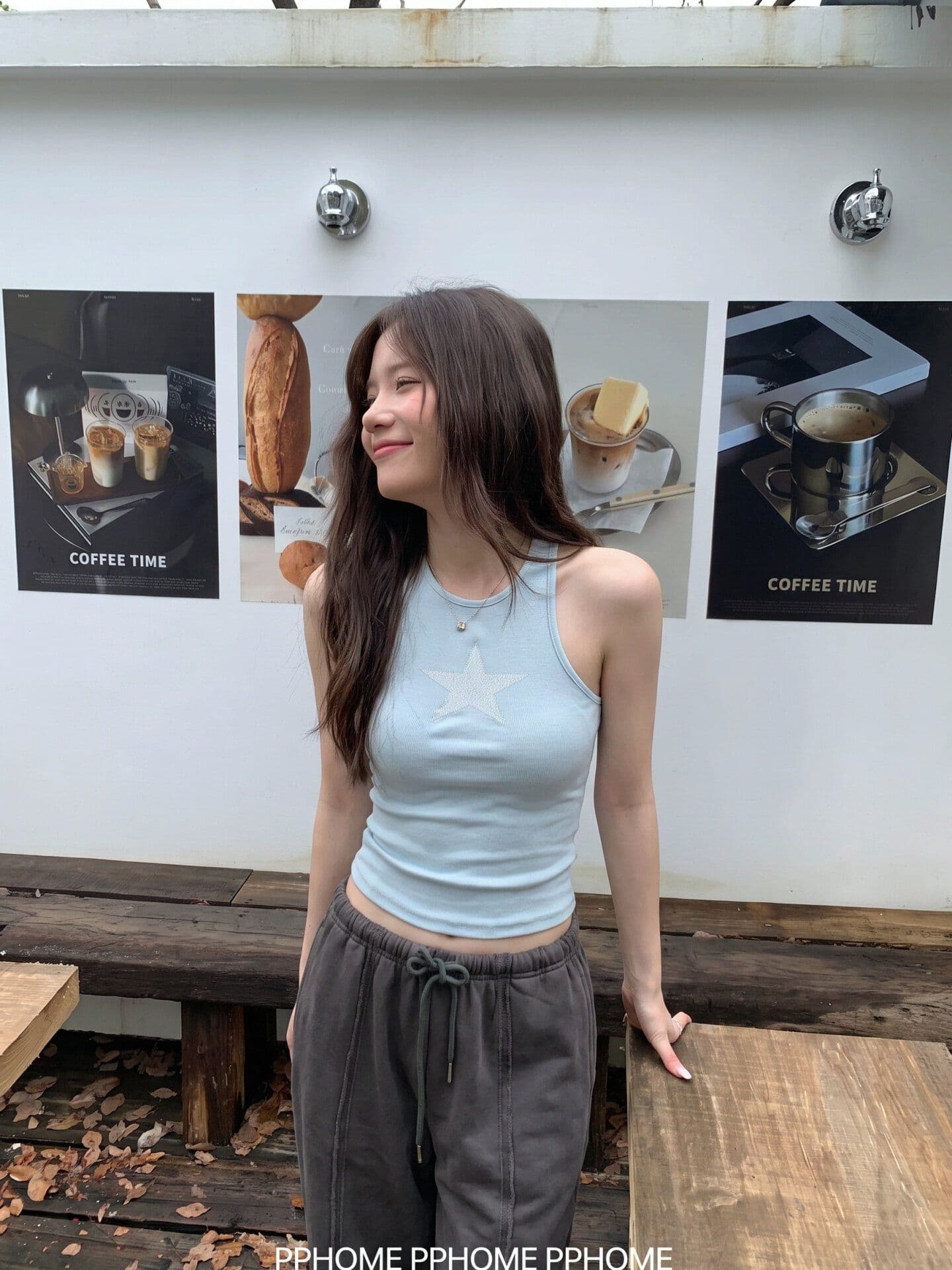 260 그램 사람들 면 프린트 쇼트 스타일 허리 수축 민소매 조끼 후드 루즈핏 지퍼 후드티 재킷 맨위 투피스 세트 이미지 3