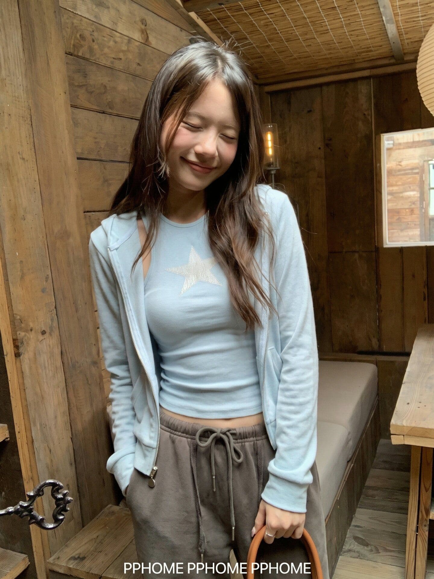 260 그램 사람들 면 프린트 쇼트 스타일 허리 수축 민소매 조끼 후드 루즈핏 지퍼 후드티 재킷 맨위 투피스 세트 상세 이미지 3