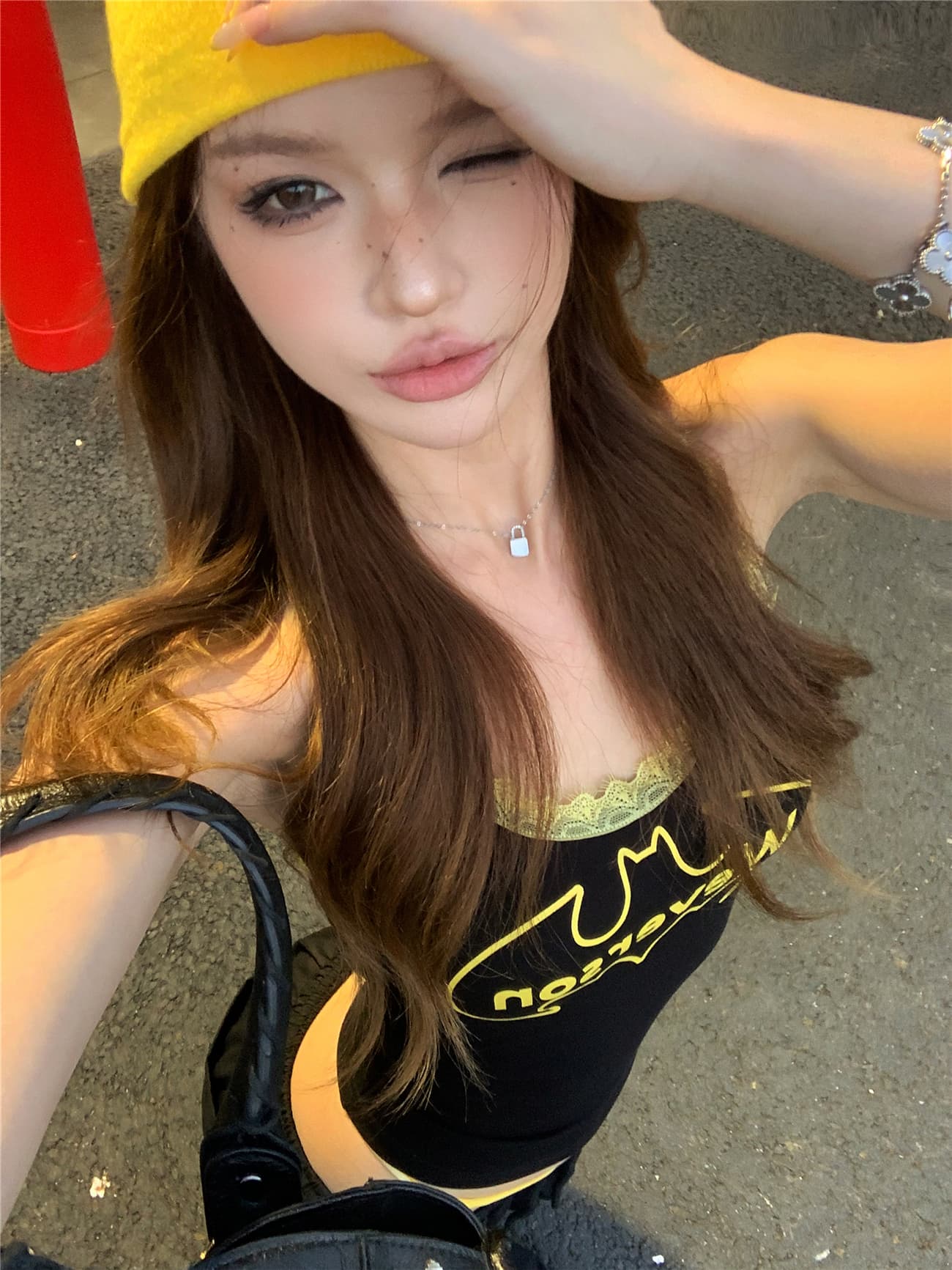 실사 정가 레이스 조끼 허리 수축 맨위 여성 루즈핏 핫걸 워크웨어 팬츠 느긋한 운동 캐주얼 와이드 레그 팬츠 이미지 4