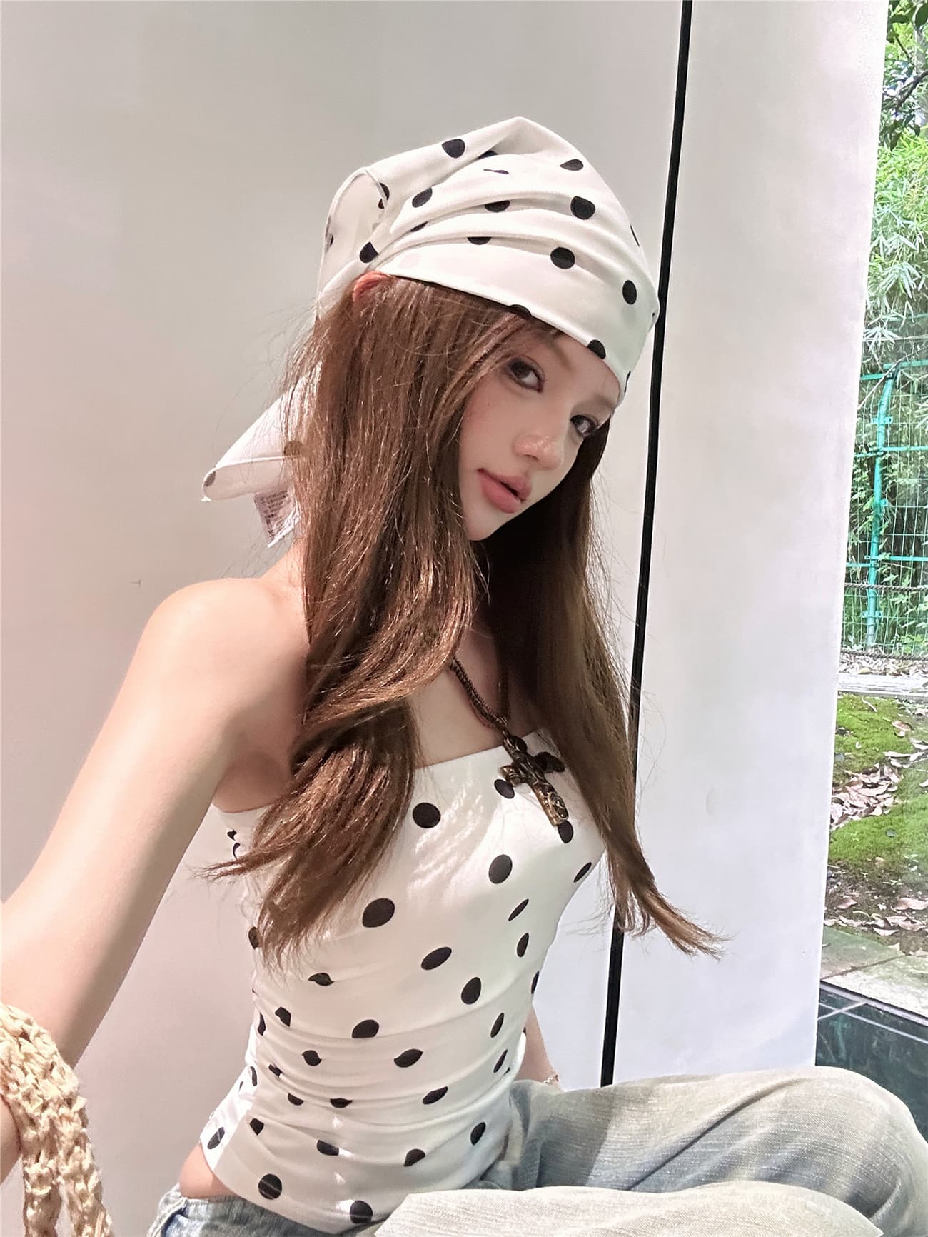 실사 레트로 핫걸 마 오래된 루즈핏 넓은 다리 청바지 여성 트렌디 이미지 4