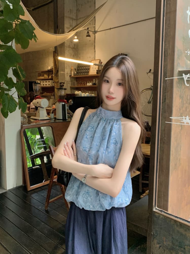 실사 정가 프랑스식 품격 루즈핏 행침 목 디자인 민소매 맨위 여성 슬림해 보이는 다용도 레이스 조끼 작은 셔츠 이미지 4