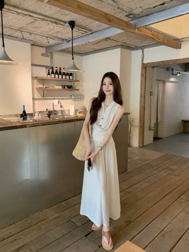 실사 정가 한 부서 품격 십자가 스트랩 허리 수축 작은 셔츠 민소매 조끼 하이웨이스트 한 마디 반신 치마 세트 상세 이미지 3