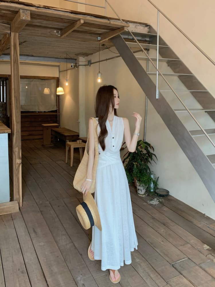 실사 정가 한 부서 품격 십자가 스트랩 허리 수축 작은 셔츠 민소매 조끼 하이웨이스트 한 마디 반신 치마 세트 상세 이미지 4