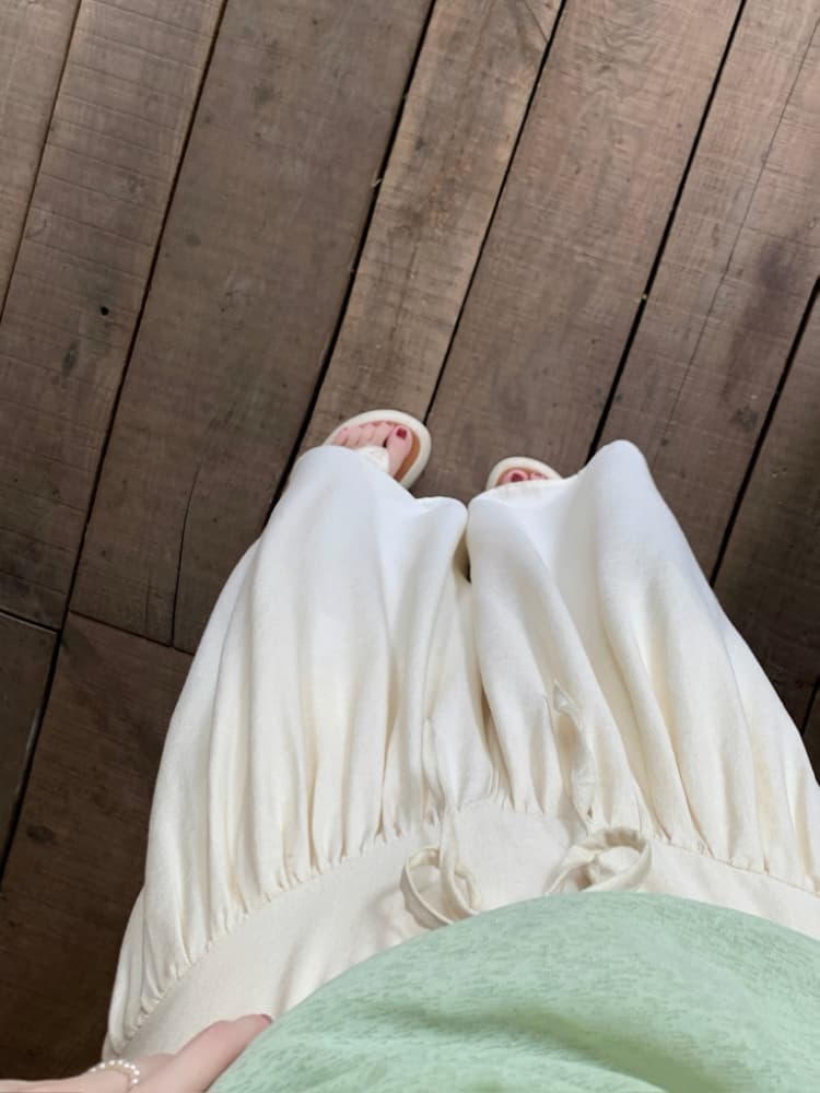 실사 정가 느긋한 바람 펌프 로프 넓은 다리 캐주얼 바지 여성 여름 새로운 하이웨이스트 루즈핏 표지 고기 슬림해 보이는 치마바지 상세 이미지 3