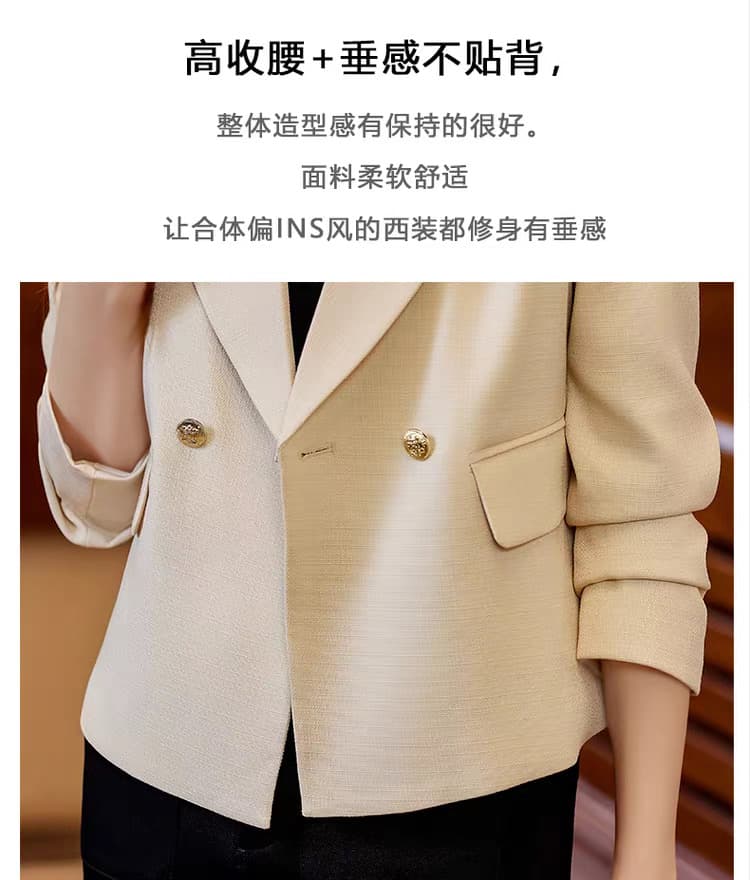 작은 샤넬 스타일 쇼트 스타일 정장 여성 봄 가을 2025 새로운 품격 고급 센스 작은 키 녹색 작은 양복 재킷 상세 이미지 7
