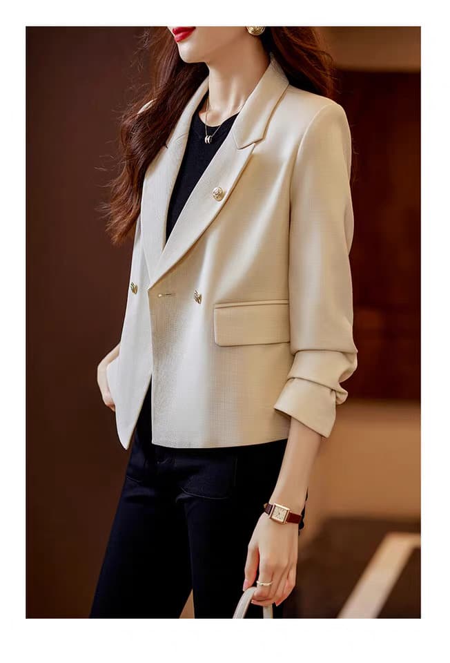 작은 샤넬 스타일 쇼트 스타일 정장 여성 봄 가을 2025 새로운 품격 고급 센스 작은 키 녹색 작은 양복 재킷 상세 이미지 13