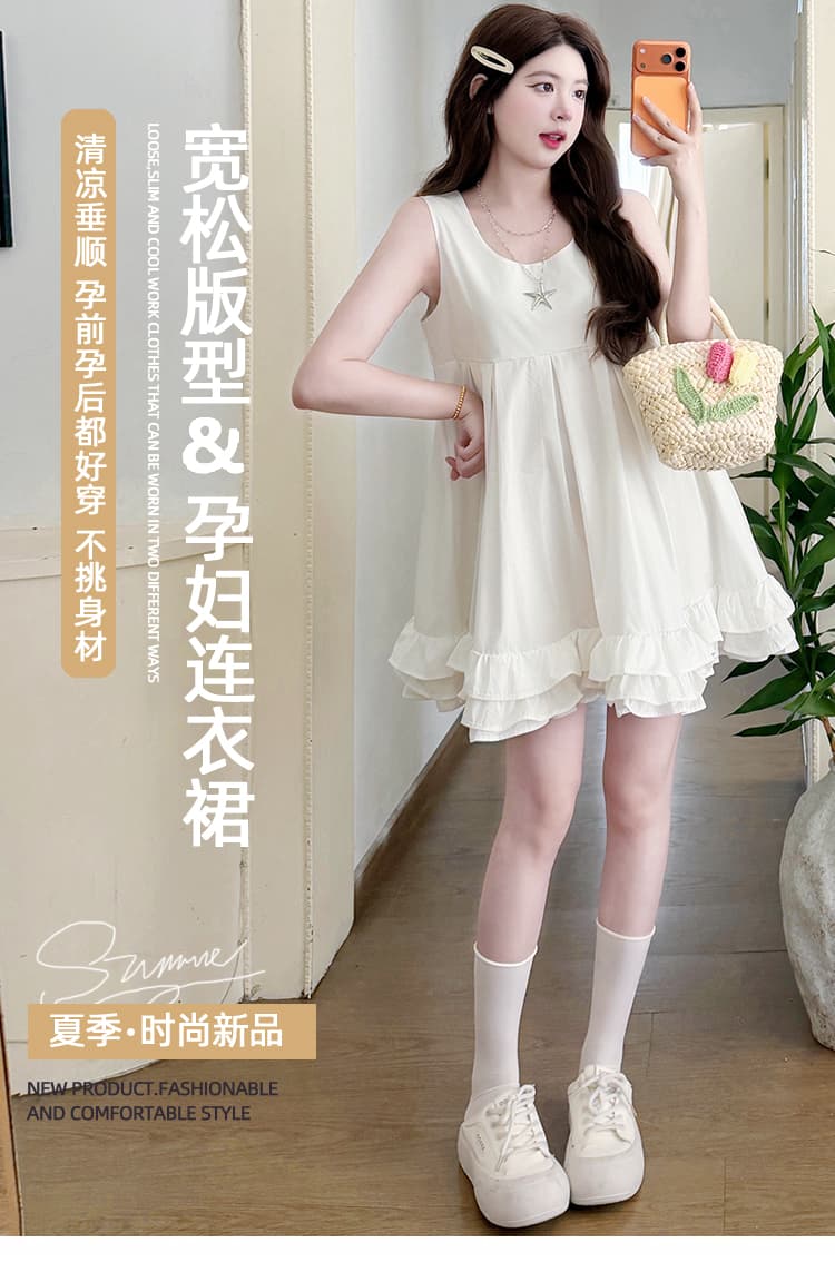 실사 여름 루즈핏 u 칼라 드레스 상세 이미지 1