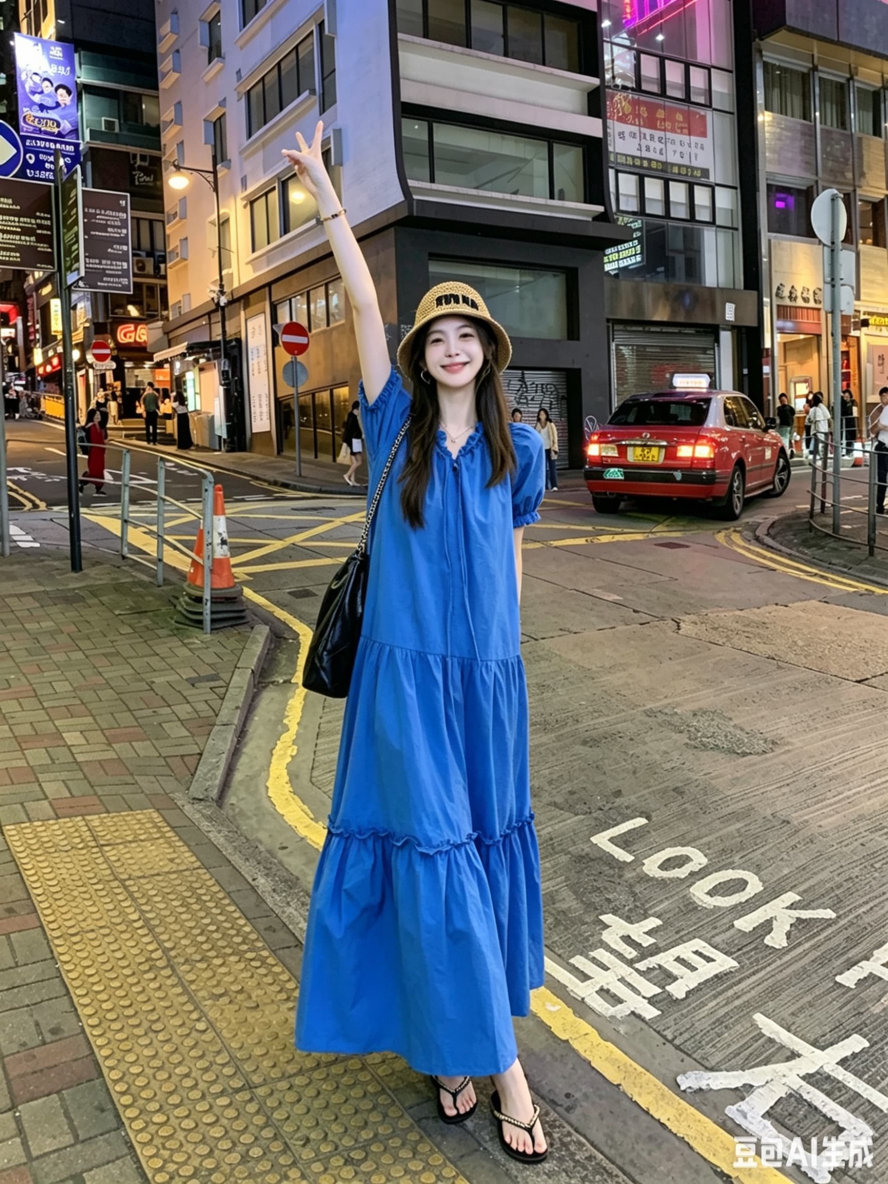스트랩 프릴 칼라 드레스 이미지 3