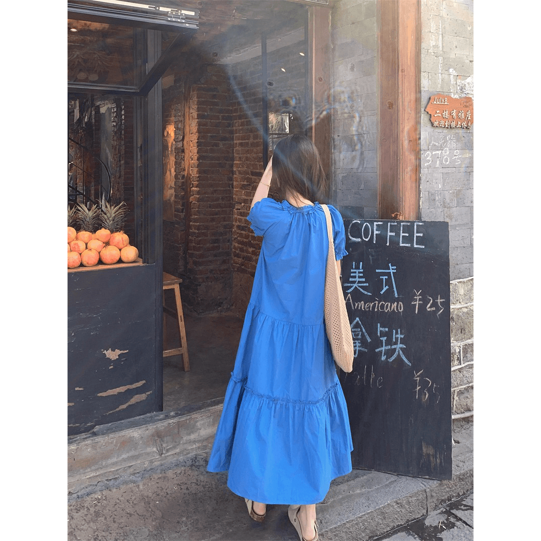스트랩 프릴 칼라 드레스 이미지 5