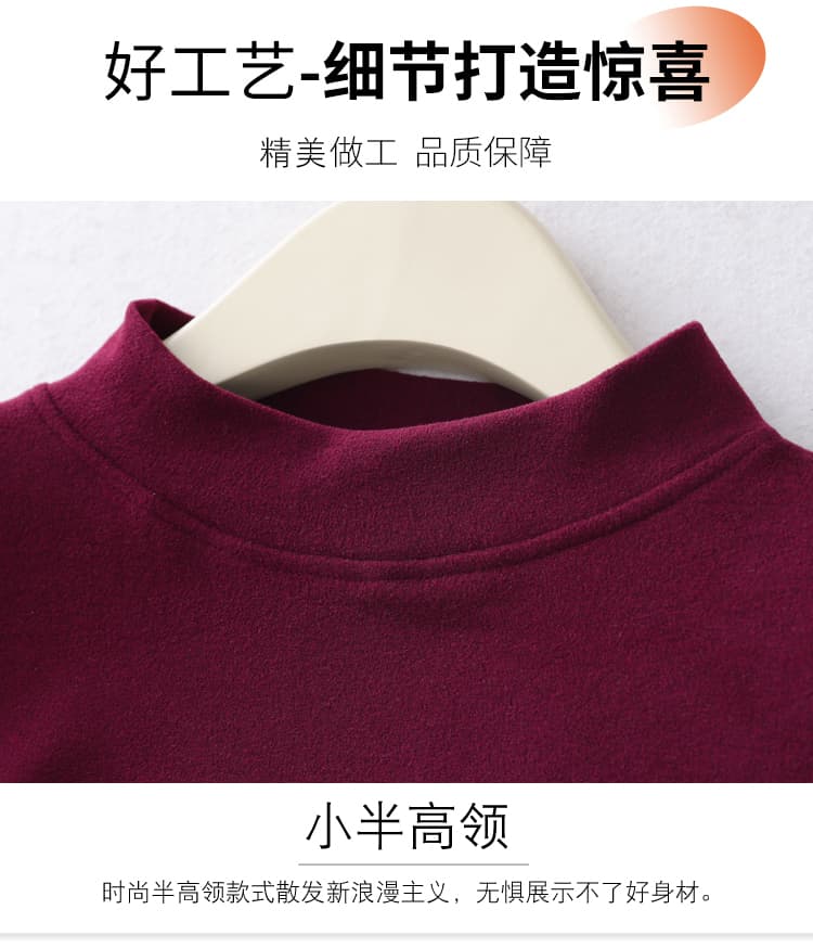 실사 2026 봄 새로운 양면 De 플러시 핫픽스 반하이넥 긴팔 티셔츠 인사이드 가져 가라. 어머니 드레스 맨위 여성 상세 이미지 11