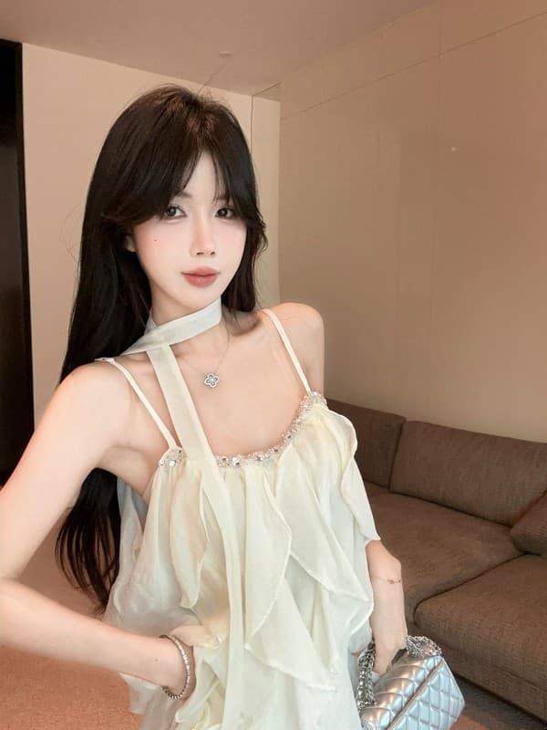 정가 실사 명문 여성 무거운 작업 못 훈련 패치워크 품격 프릴 요정 슬립 미니 스커트 드레스 경기 리본 상세 이미지 7