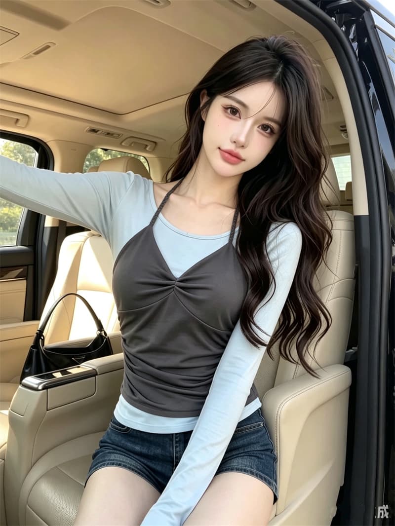 정가 실사 이른 가을 캐주얼 패션 배색 패치워크 페이크 레이어드 연령 감소 한 부서 슬림해 보이는 작은 슬링 조끼 티셔츠 상세 이미지 2