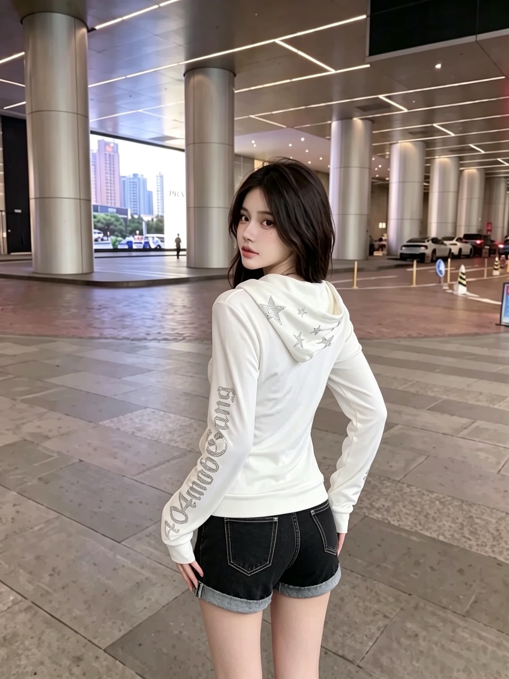 실사 정가 아메리칸 핫픽스 이미지 후드 오픈 가디건 가을 얇은 스타일 핫걸 지퍼 블라우스 맨위 상세 이미지 10