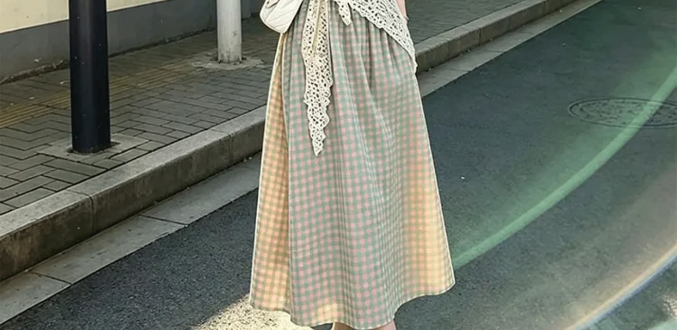 실사 임산부 드레스 여름 신제품 레트로 파란색 체크무늬 품격 드레스 패션 중간 길이 반팔 여성 상세 이미지 17