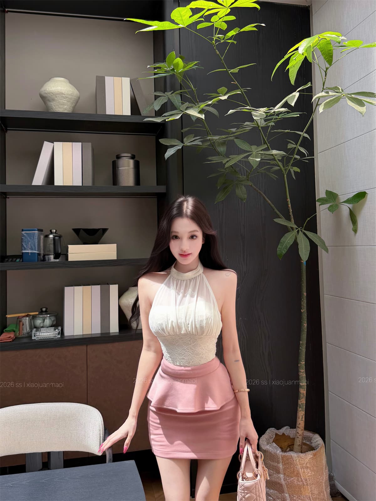 실사 정가 레이스 싸움 망사 행침 목 불규칙 맨위 프릴 반신 스커트 여성 패션 세트 여성 여름 상세 이미지 14