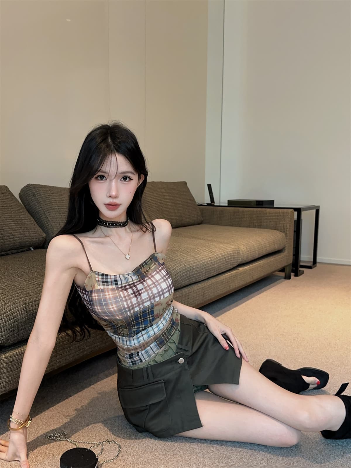 실사 정가 레트로 스택 착용 상세 이미지 3